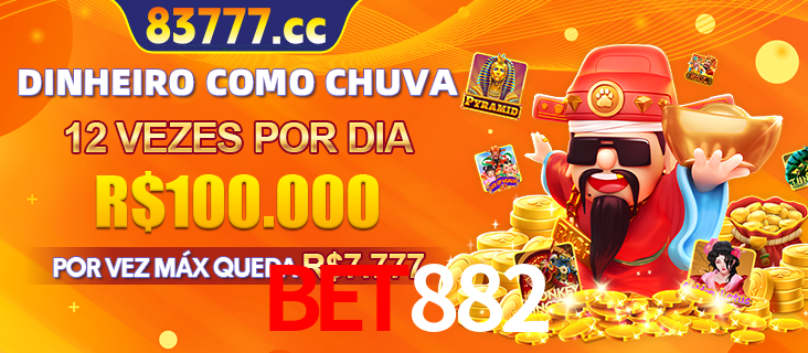 Banner do programa de recompensas Recomende para amigos do BET882, detalhando os bônus por convidar amigos, com prêmios que chegam a R$288.888.